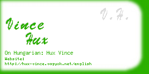 vince hux business card